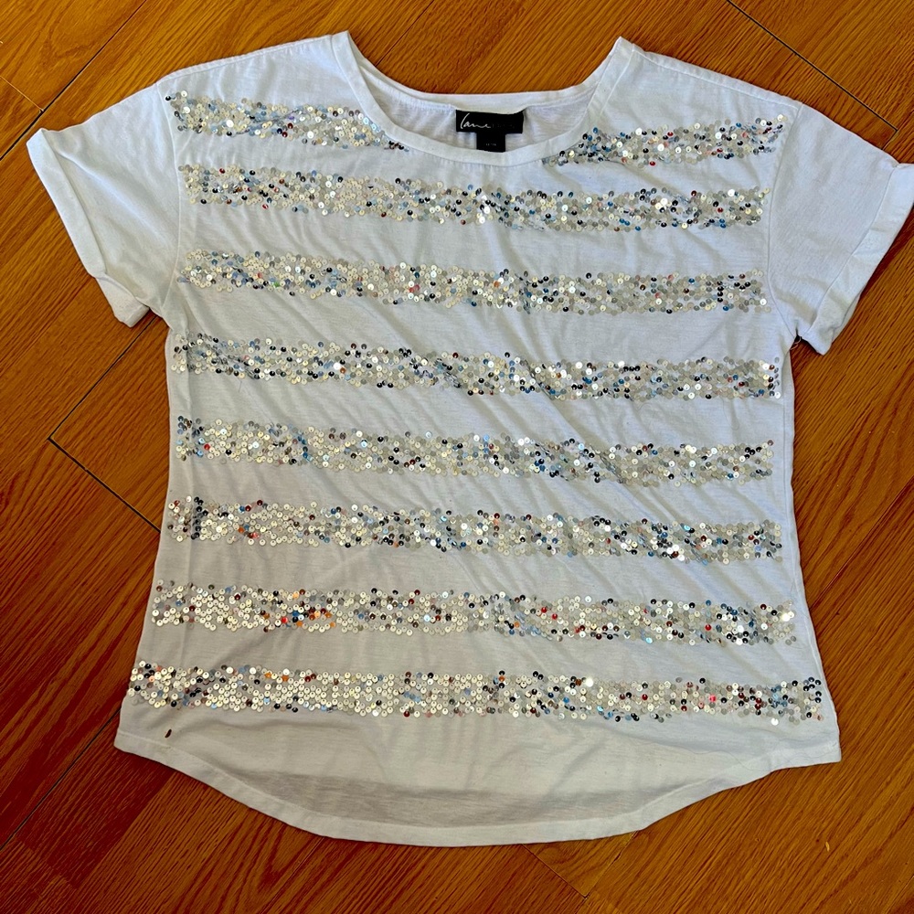 Lane Bryant White Sequin Women’s Top Size 14/16